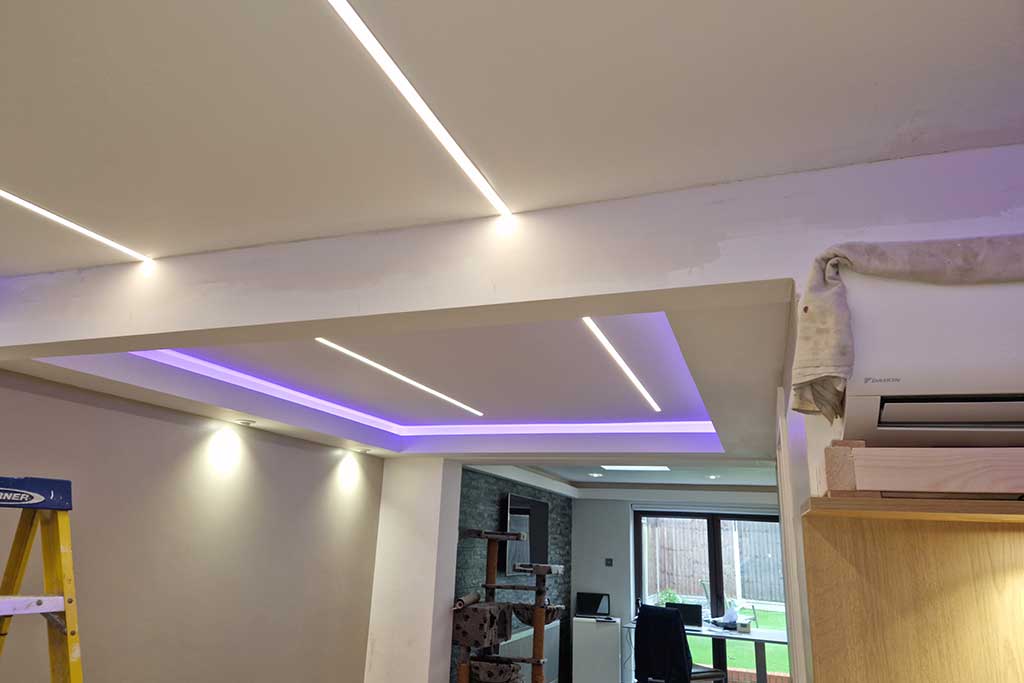 Interior lighting installed in Essex by AJ Beale Electrical.