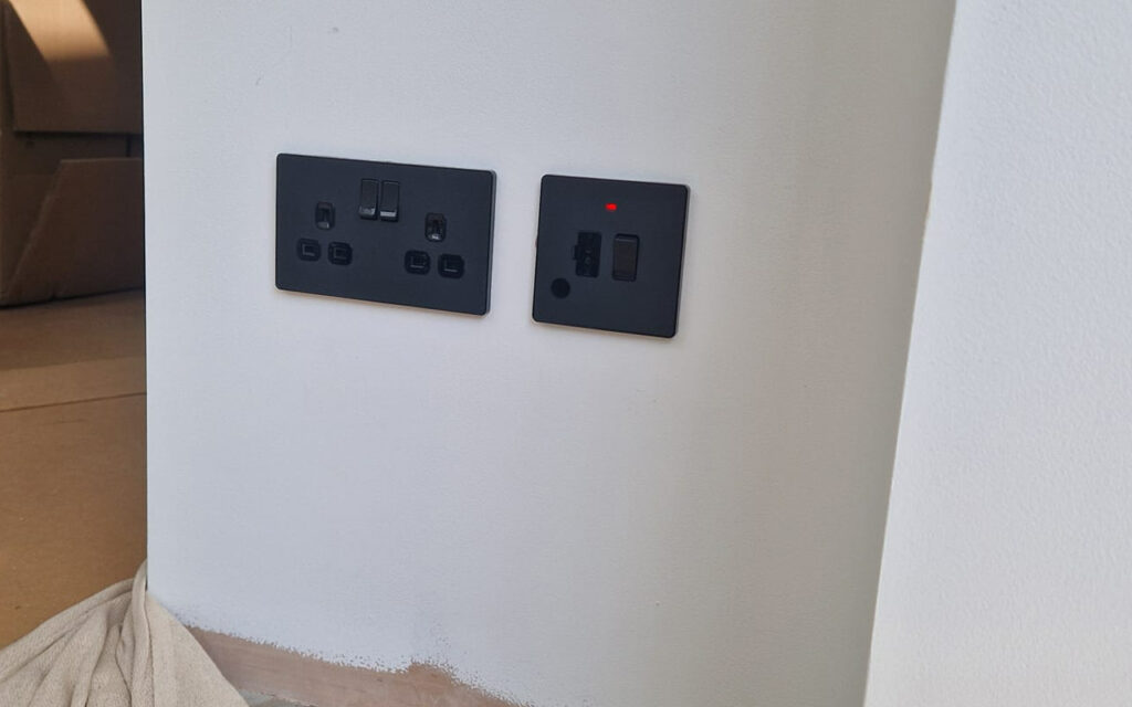 Switched and sockets installed in Essex by AJ Beale Electrical.